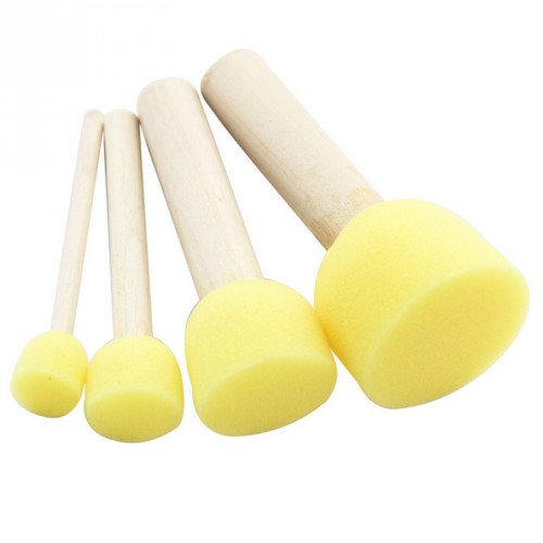 Sponge Paint Sponge Brush- with wooden handle Cake Decorating Brush Set 4 Pc